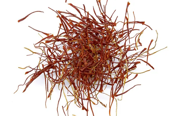 Red saffron threads, the dried stigmas of Crocus sativus