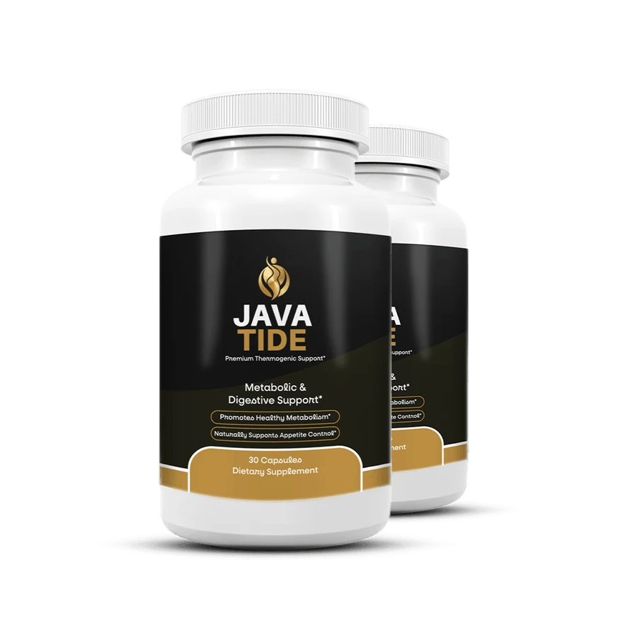 JavaTide weight and metabolism support supplement bottles